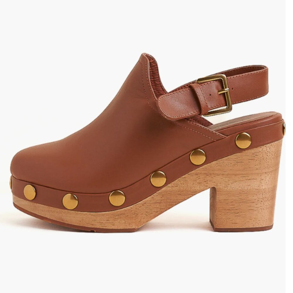 Charlotte Stone Hari Platform Slingback Studded Clog Size 8 NWT